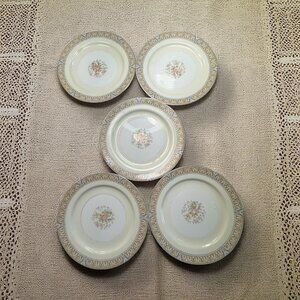 Noritake Claire Pattern China Plates Floral 657 Japan Vintage Set Of 5